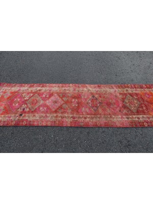 Kayra Export Eskitme Halı, Türk Halısı, Halı, 77  x  249 cm Pempe Halı, Yün Merdiven Halı, Kabilesı Koridor Halı,  52