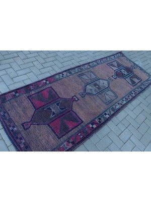 Kayra Export Kayra E x port Türk Halısı, Eskitme Halı, Halı, 101 x 259 cm Kahverengi Halı, Kabilesı Mutfak Halı,  6595