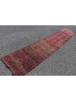 Kayra Export Kayra E x port Eskitme Halı, Türk Halısı, Halı, 69 x 344 cm Kahverengi Halı, Bahçe Koridor Halı,  6177