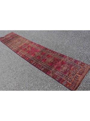 Kayra Export Kayra E x port Eskitme Halı, Türk Halısı, Halı, 69 x 344 cm Kahverengi Halı, Bahçe Koridor Halı,  6177