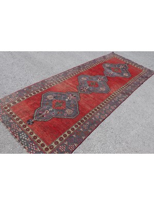 Kayra Export Kayra E x port Eskitme Halı, Türk Halısı, Halı, 125 x 317 cm Kırmızı Halı, Ofice Mutfak Halı, El Dokuma Merdiven Halı