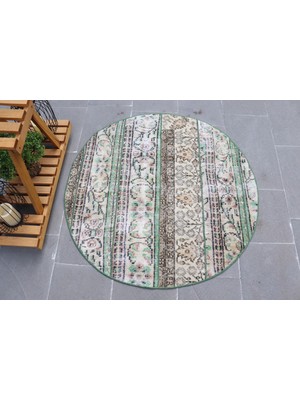 Kayra Export Kayra E x port Eskitme Halı, Türk Halısı, Halı, 107 x 107 cm Yeşil Halı, Organik Hediyelik Halı,  5197