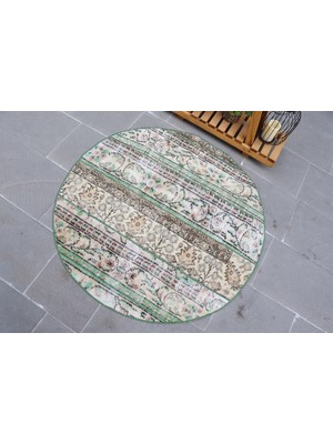 Kayra Export Kayra E x port Eskitme Halı, Türk Halısı, Halı, 107 x 107 cm Yeşil Halı, Organik Hediyelik Halı,  5197