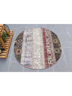 Kayra Export Kayra E x port Türk Halısı, Eskitme Halı, Halı, 117 x 117 cm Kırmızı Halı, Yün Araba Paspası Halı,  5206