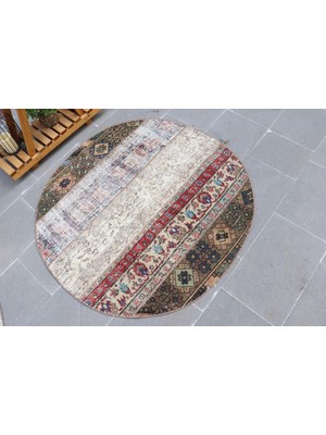 Kayra Export Kayra E x port Türk Halısı, Eskitme Halı, Halı, 117 x 117 cm Kırmızı Halı, Yün Araba Paspası Halı,  5206