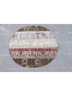 Kayra Export Kayra E x port Türk Halısı, Eskitme Halı, Halı, 117 x 117 cm Kırmızı Halı, Yün Araba Paspası Halı,  5206