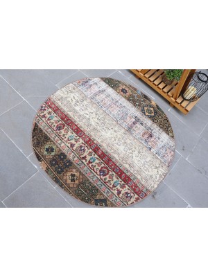 Kayra Export Kayra E x port Türk Halısı, Eskitme Halı, Halı, 117 x 117 cm Kırmızı Halı, Yün Araba Paspası Halı,  5206