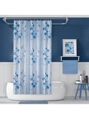 Zethome Banyo Perdesi 1x110x200 Tek Kanat Duş Perdesi Halka Hediyeli Duşakabin Perdesi 4246