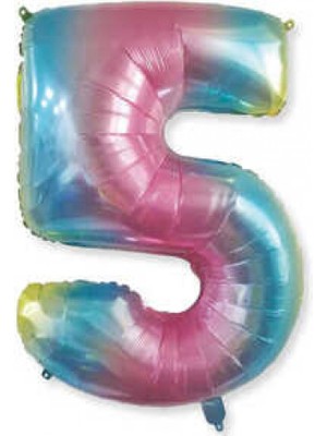 Hayaller Dükkanı Folyo Balon Rakam 5 40 Inc Rengarenk Pk:1-1