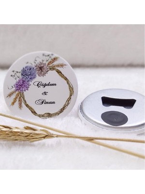 Hayaller Dükkanı 100  Adet Buton Açacak Magnet Nişan Şekeri Hediyelik