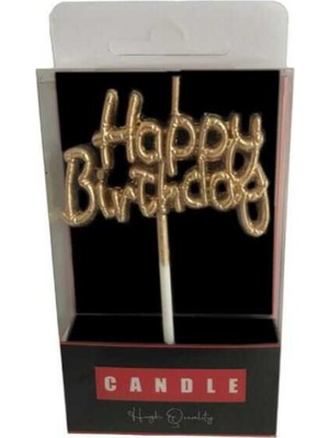 Hayaller Dükkanı Mum Happy Bırthday Altın Pk:1
