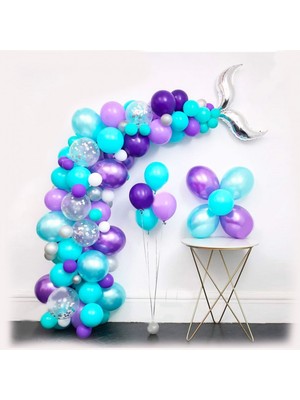 Hayaller Dükkanı Deniz Kızı Temalı Balon Zincir  Seti  100 Parça