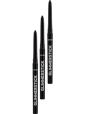 Avon Glimmersticks Asansörlü Açılıp Kapanabilen Göz Kalemi Blackest Black Üçlü Set