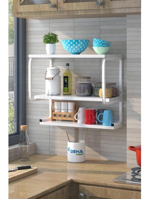 Üç Katlı Çok Amaçlı Mutfak  Rafı Banyo Düzenleyici Organizer Duvar Raflı Dolap