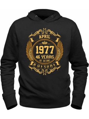 Alfa Tshirt Vintage Gold Awesome Series April 1977 Siyah Sweatshirt