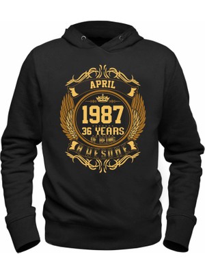 Alfa Tshirt Vintage Gold Awesome Series April 1987 Siyah Sweatshirt