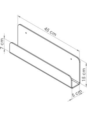 Sogo Şeffaf Akrilik Raf/ Kitaplık 45 cm  5 mm