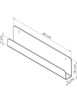 Sogo Şeffaf Akrilik Raf/ Kitaplık 60 cm 5 mm