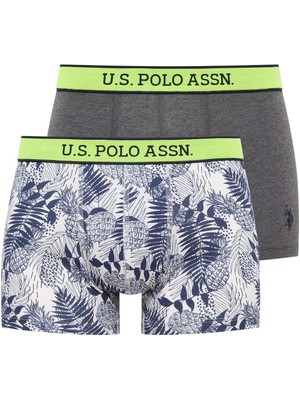 U.S. Polo Assn. Erkek Baskılı-Gri 2'li Boxer 80479