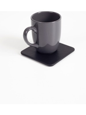 Turgut Office Deri Bardak Altlığı Düz Siyah 1 Adet