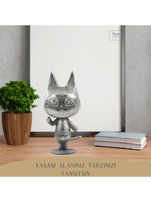 Stein Kohle Dekoratif Küçük Kedi Biblo Heykel El Yapımı Hediyelik Süs Eşyası Sevimli Model Tasarım Ürünü