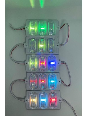 Hazar Led 12 Volt Dar Açılı 3'lü Modül Led RGB (5 Adet)