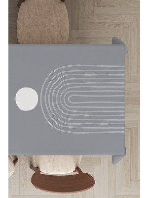 RugViva Leke Tutmayan Dokuma Elit Yıkanır Leke Tutmayan Kumaş Soyut Desen Masa Örtüsü MSO176