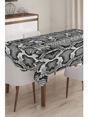 RugViva Leke Tutmayan Dokuma Elit Yıkanır Leke Tutmayan Kumaş Timsah Crocodil Desenli Masa Örtüsü MSO068