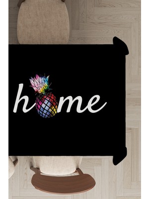 RugViva Leke Tutmayan Dokuma Elit Yıkanır Leke Tutmayan Kumaş Home Yazılı Masa Örtüsü MSO358