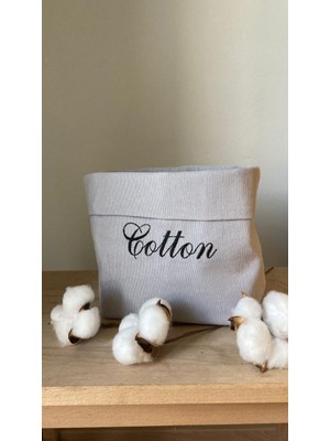 Atölye No 35 Cotton Çok Amaçlı Sepet Organizer Gri