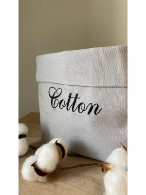 Atölye No 35 Cotton Çok Amaçlı Sepet Organizer Gri