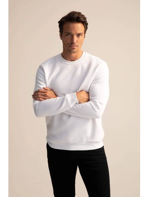 DeFacto T3777AZ/WT34 Defacto Erkek Sweat White