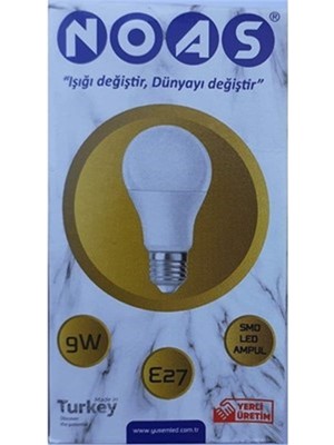 Noas Beyaz LED Ampul 9W