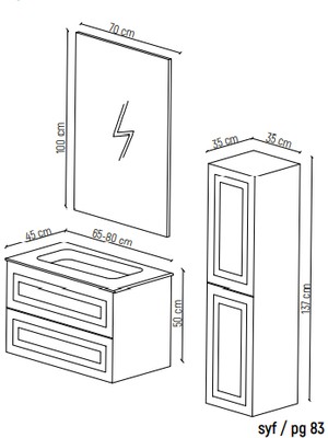 Rovalli Elegance Banyo Boy Dolabı Beyaz