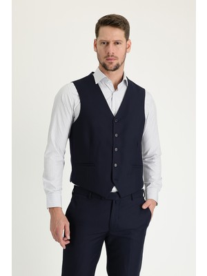 Kiğılı Slim Fit Yelekli Takım Elbise