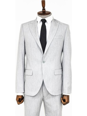 Wessi Açık Gri Iki Parça Slim Fit Takım Elbise