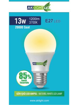 Aklight 13W Günışığı E-27 LED Ampul 1200 Lm