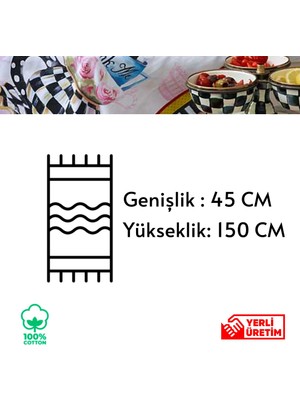 Lilies Atelier Mackenzie Model Siyah Yılbaşı Süsleri Yıldız Tarçın Desen 45X150 Runner I Luxury Dekor I Leke Tutmaz