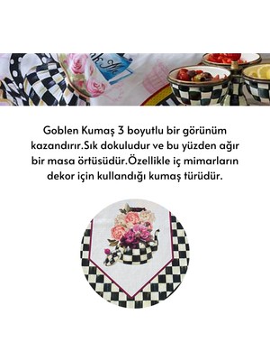 Lilies Atelier Mackenzie Model Damalı Şakayık Gül Desen Üçgen Kesim Püsküllü 45X150 Runner I Dekor I Luxury Dekor