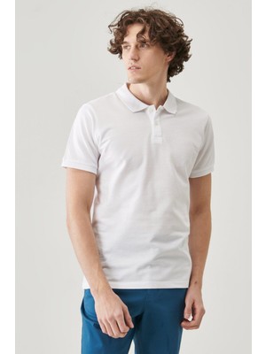 Lee Erkek Kırık Beyaz Regular Fit Polo Yaka T-Shirt