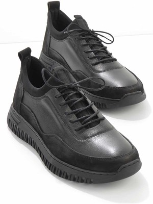 Siyah Leather Erkek Casual Ayakkabı E01585240203