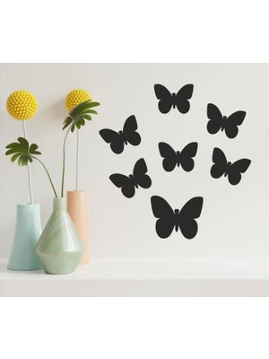 Numa Concept Kelebek Duvar Süsü 7'li Mdf Duvar Dekorasyon Lazer Kesim Her Biri 6x4 Cm