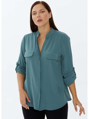 Selen Yeşil Kadın Bluz 22KSL8411