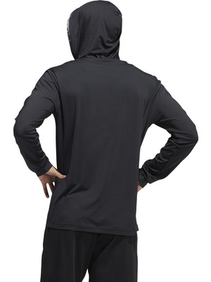 Adidas Kapüşon Yaka Siyah Erkek Sweatshirt HI1383 Dm Lw Po