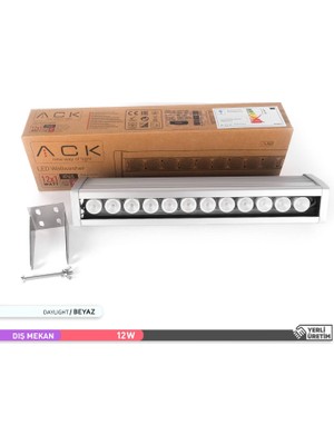 Ack 12W LED Wallwasher 6500K Beyaz Işık 12W 338MM