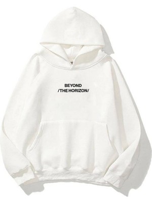 Trendiz Unisex Beyond The Horizon Sweatshirt Beyaz