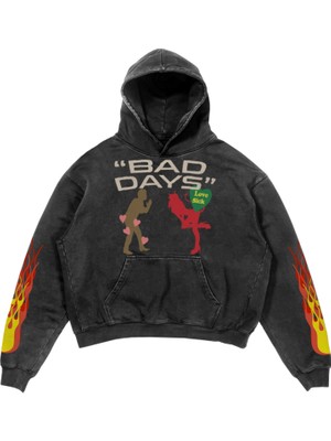 Trendiz Exclusive Bad Days Yıkamalı Sweatshirt