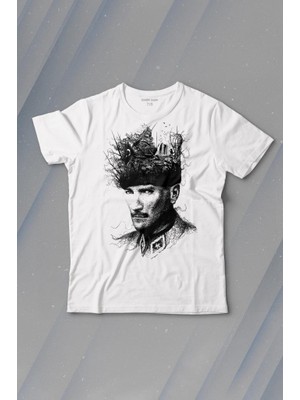 Kendim Seçtim Atatürk Çanakkale Silüet Tipografi Mustafa Kemal Cumhuriyet Baskılı Çocuk T-Shirt