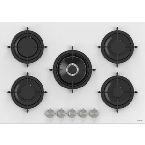 RS036 Emaye Izgara 75 cm Beyaz Cam Ocak