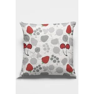 Premium Tay Tüyü Çift Taraflı Çilekli Kırlent Yastık Kılıfı Dokuma Leke Tutmaz Kumaş 43X43 Cm KRL228